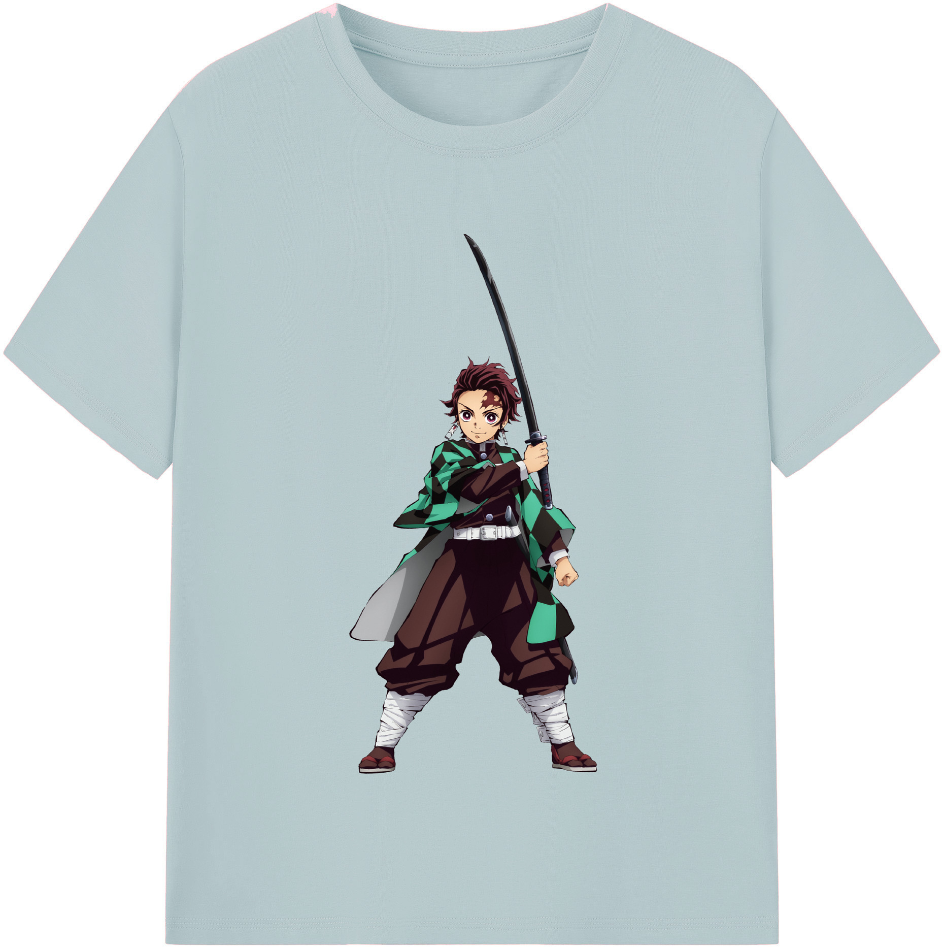 （画像用） 鬼滅の刃 竈門 炭治郎／かまど たんじろう Kamado Tanjirou 綿100％半袖Tシャツ（フロントプリント）